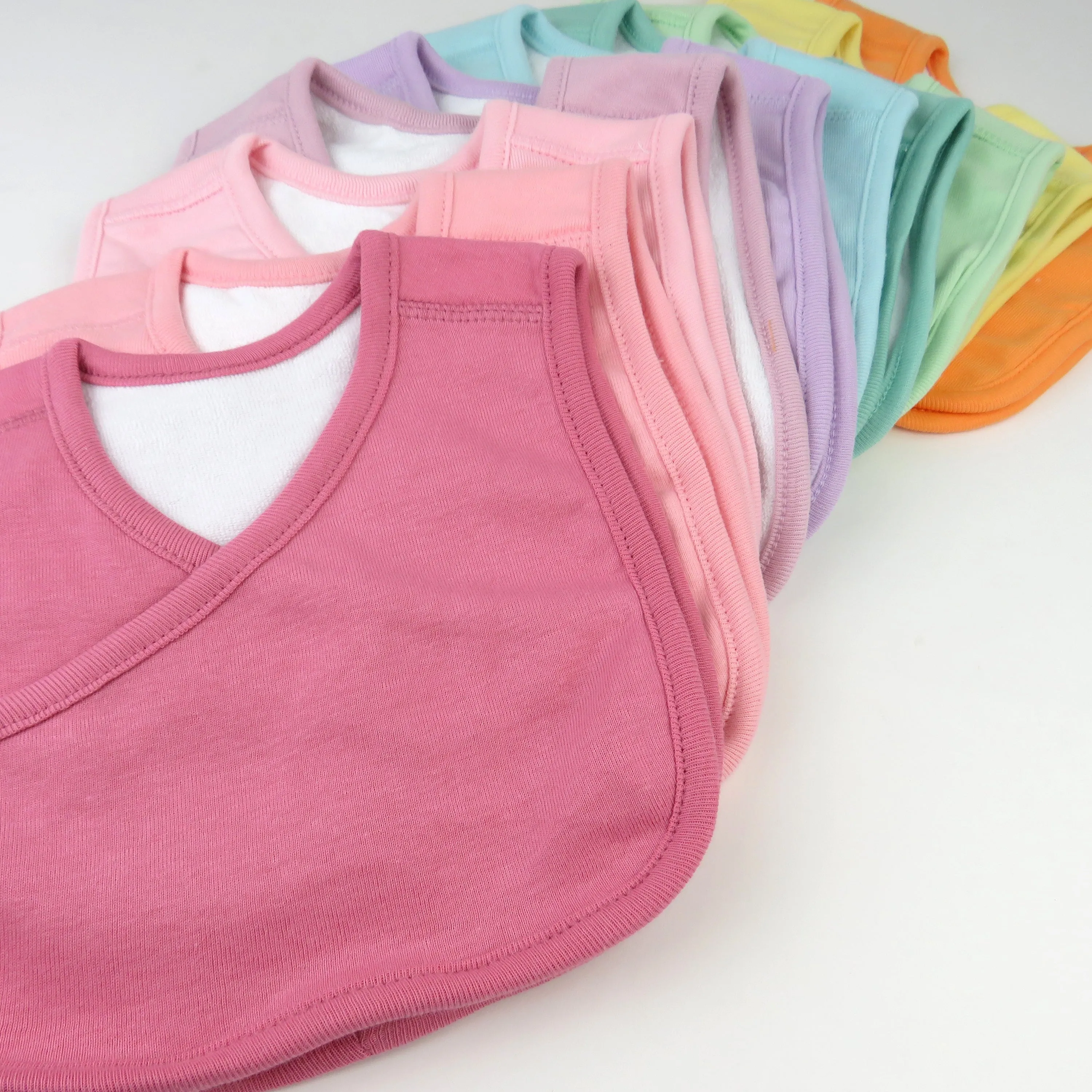 10-Pack Organic Cotton 4 in 1 Reversible Bibs