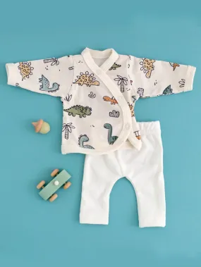 2 piece wrap top & trouser set, Dino Buddies