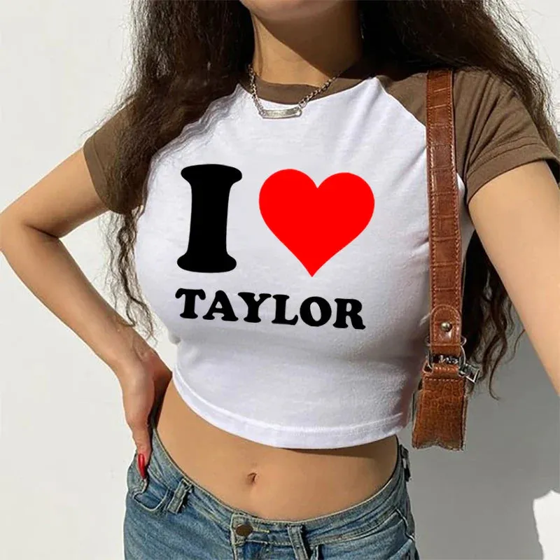 2000s Y2k 1989 Crop Top I Love Taylor Fairy Grunge Crop Top