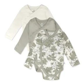 3-Pack Organic Cotton Long Sleeve Side-Snap Bodysuits