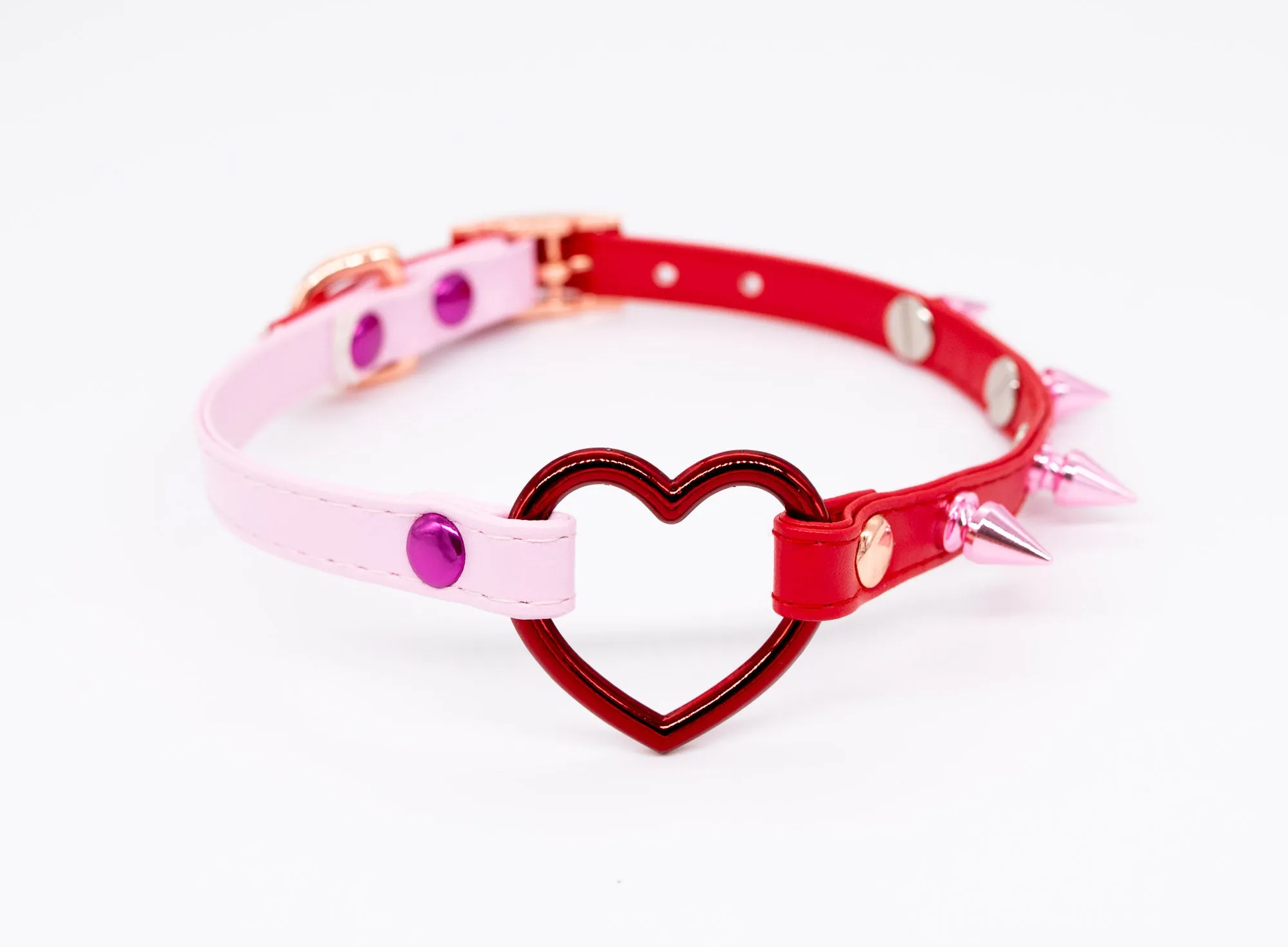 3/8" Split Candy Punk Vegan Leather Collar