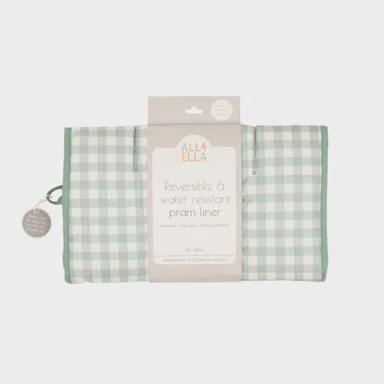 All4ella Pram Liner - Gingham Sage