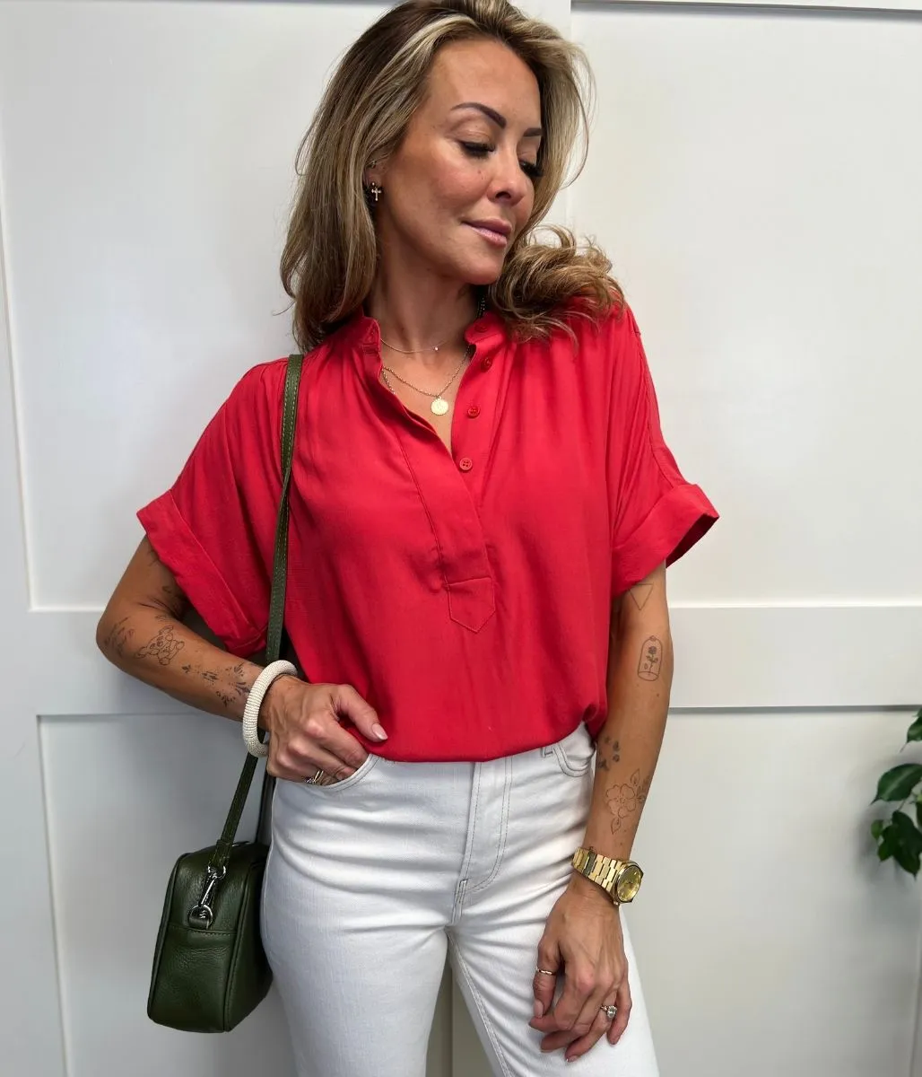 Anika Oversized Short Sleeve Blouse