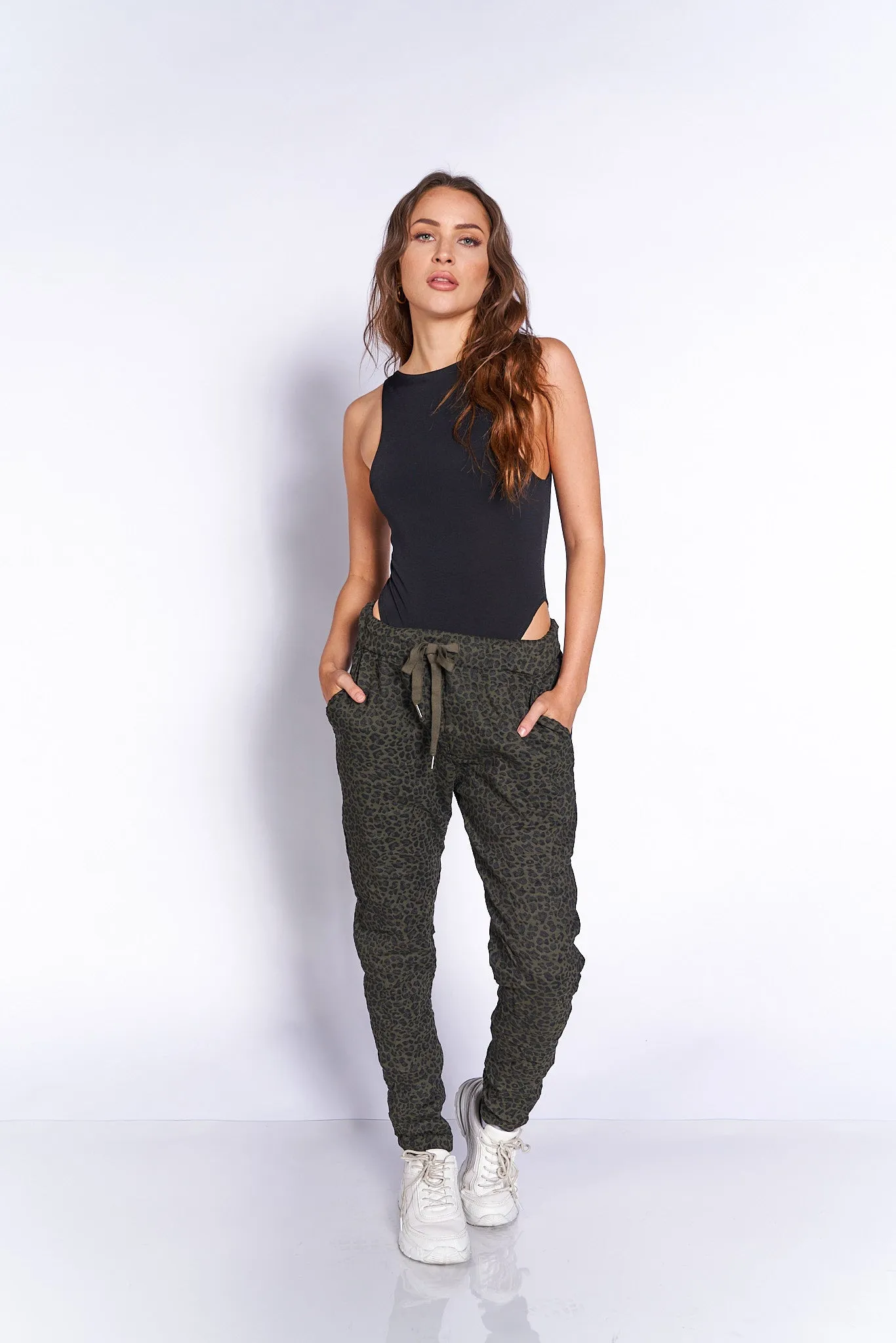 Animal Print Jogger Pants