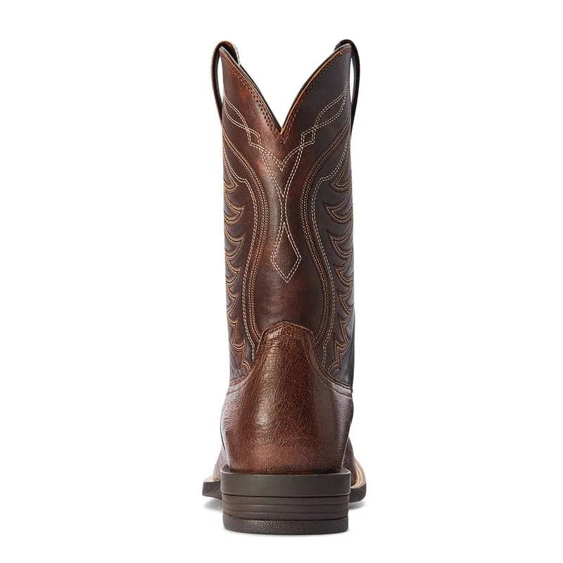 Ariat Men's Reckoning Dark Tabac Smooth Quill Ostrich Square Toe Exotic Western Boots 10042473