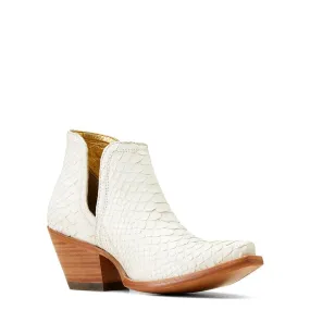 Ariat Women's Dixon Python Classic White Snip Toe Exotic Western Booties 10046992