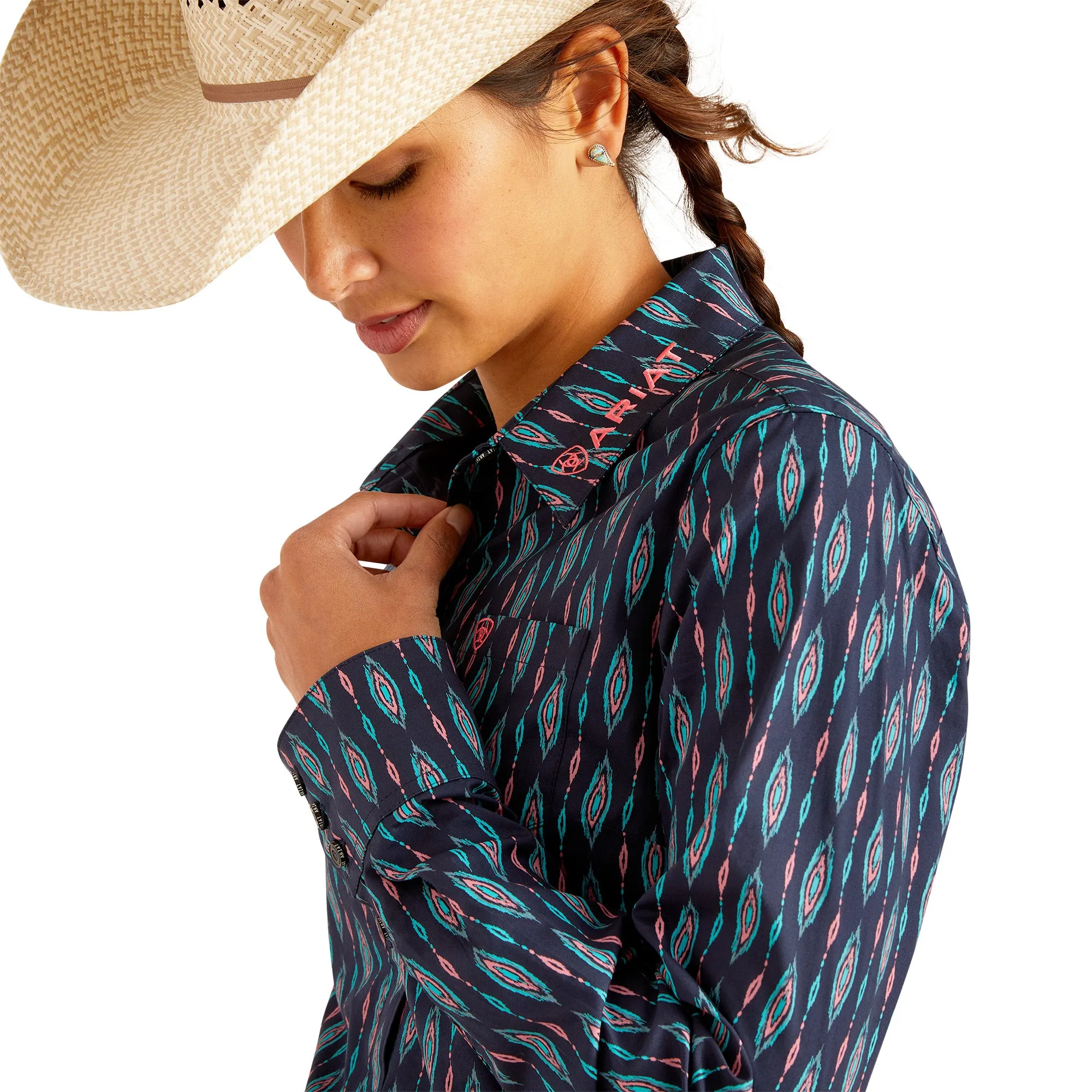 Ariat Women's Team Kirby Stretch Shirt - Backwoods Ikat