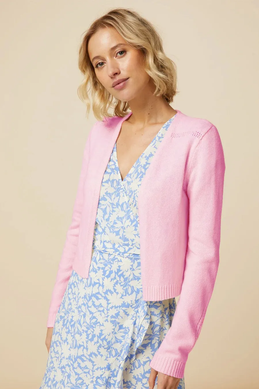 ASPIGA EDGE TO EDGE CARDIGAN PALE PINK