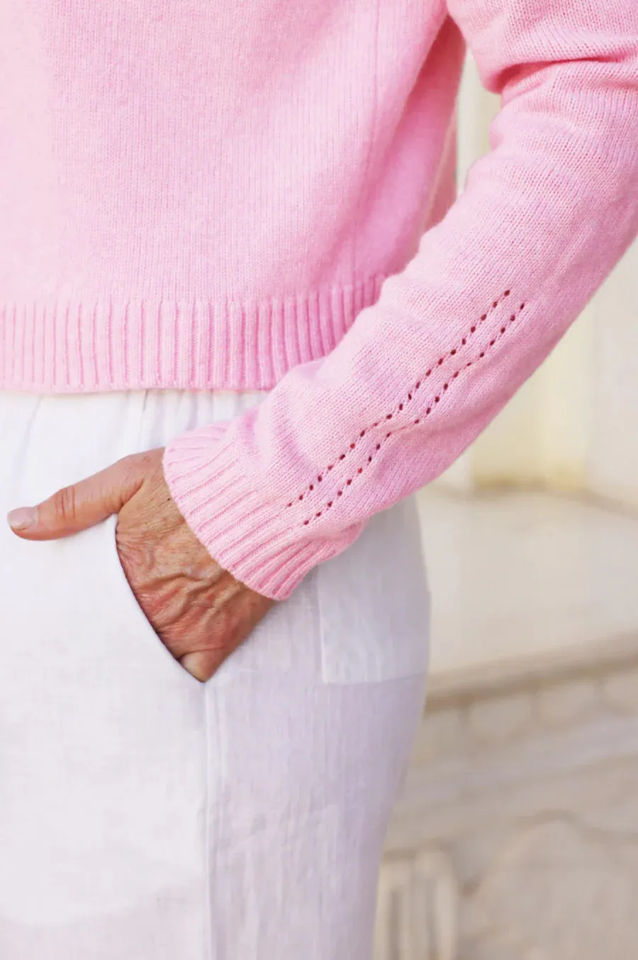 ASPIGA EDGE TO EDGE CARDIGAN PALE PINK