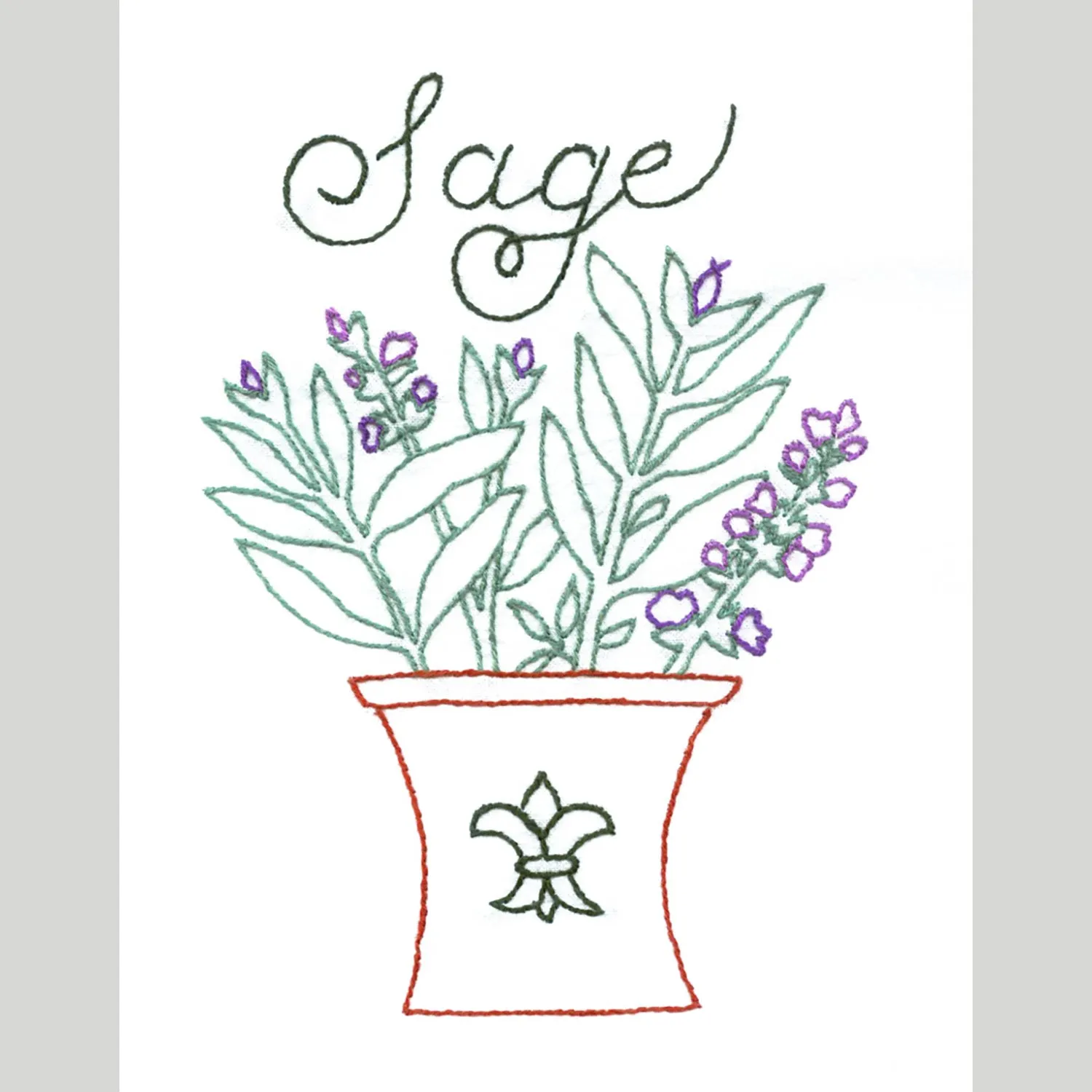 Aunt Martha's Superb Herb Iron-On Embroidery Pattern