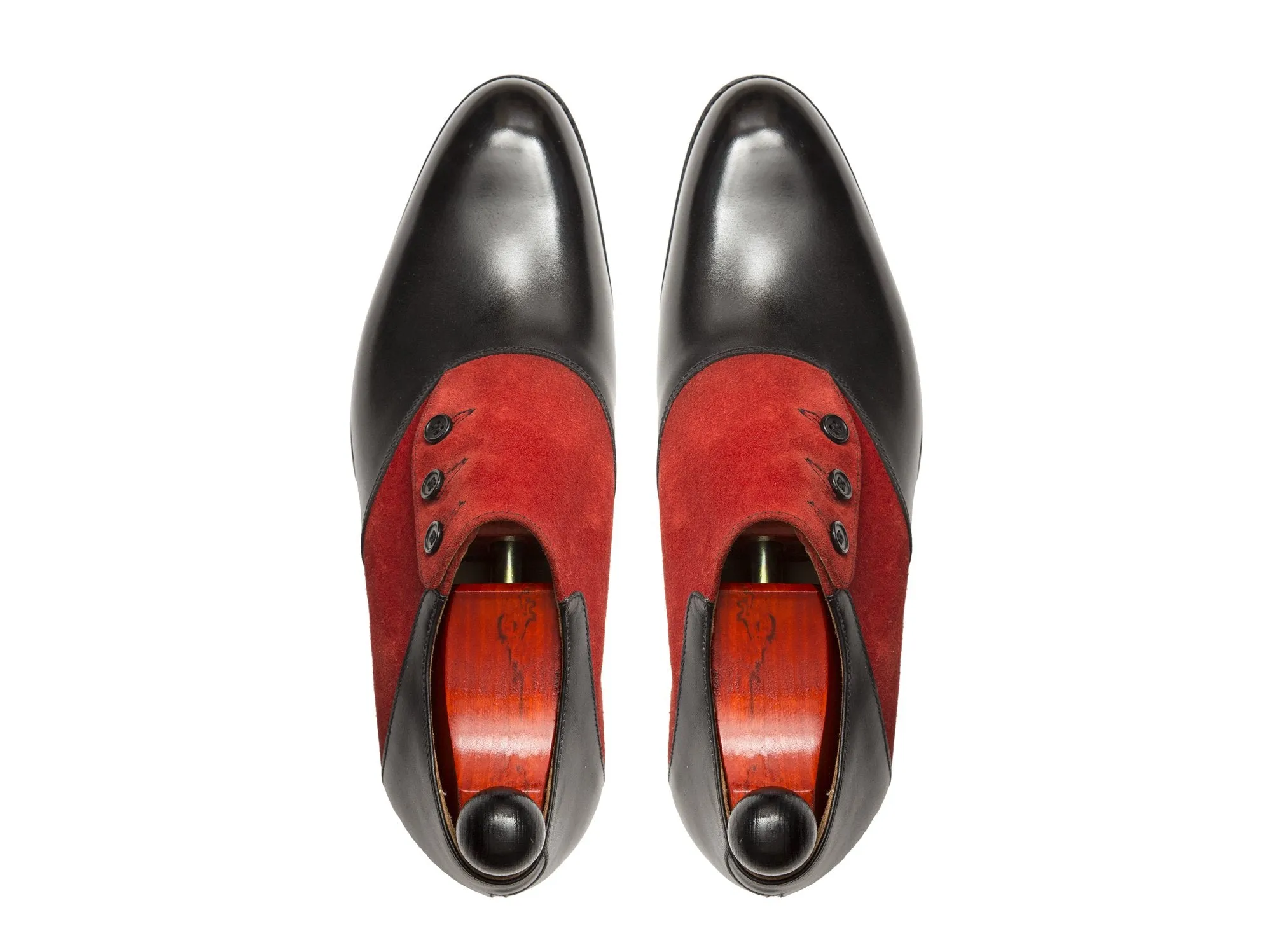 Aurora - MTO - Black Calf / Red Suede - NGT Last - Single Leather Sole