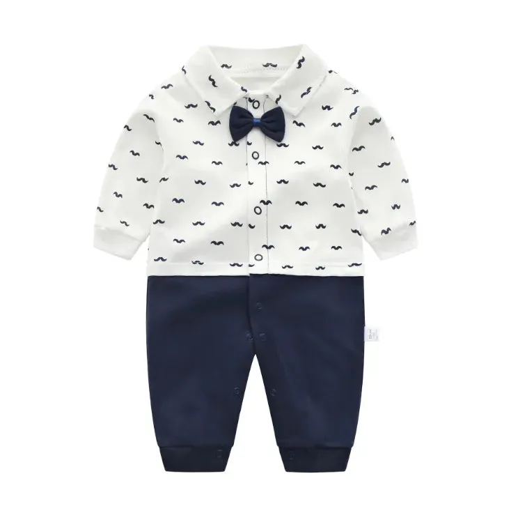 Baby Boy Gentleman Formal Bowtie Rompers