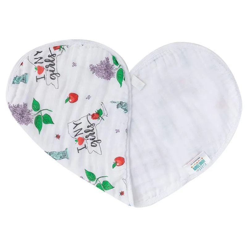 Baby Burp Cloth & Bib Combo:  New York Girl