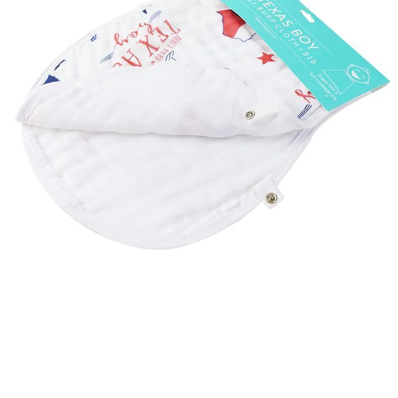 Baby Burp Cloth & Bib Combo: Texas Boy