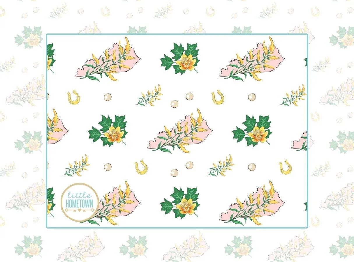 Baby Burp Cloth and Wraparound Bib (Kentucky Floral)