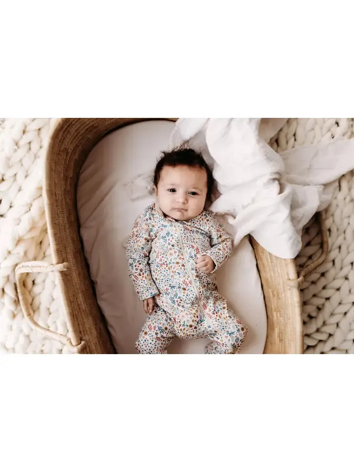 Baby Footed Zip Romper- Mountain Meadow