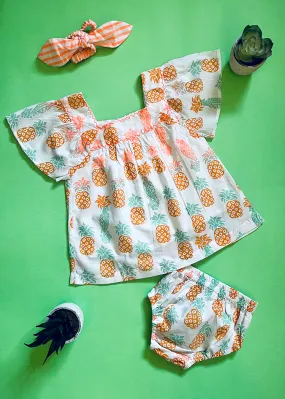 Baby Jhabla Dress Pineapple