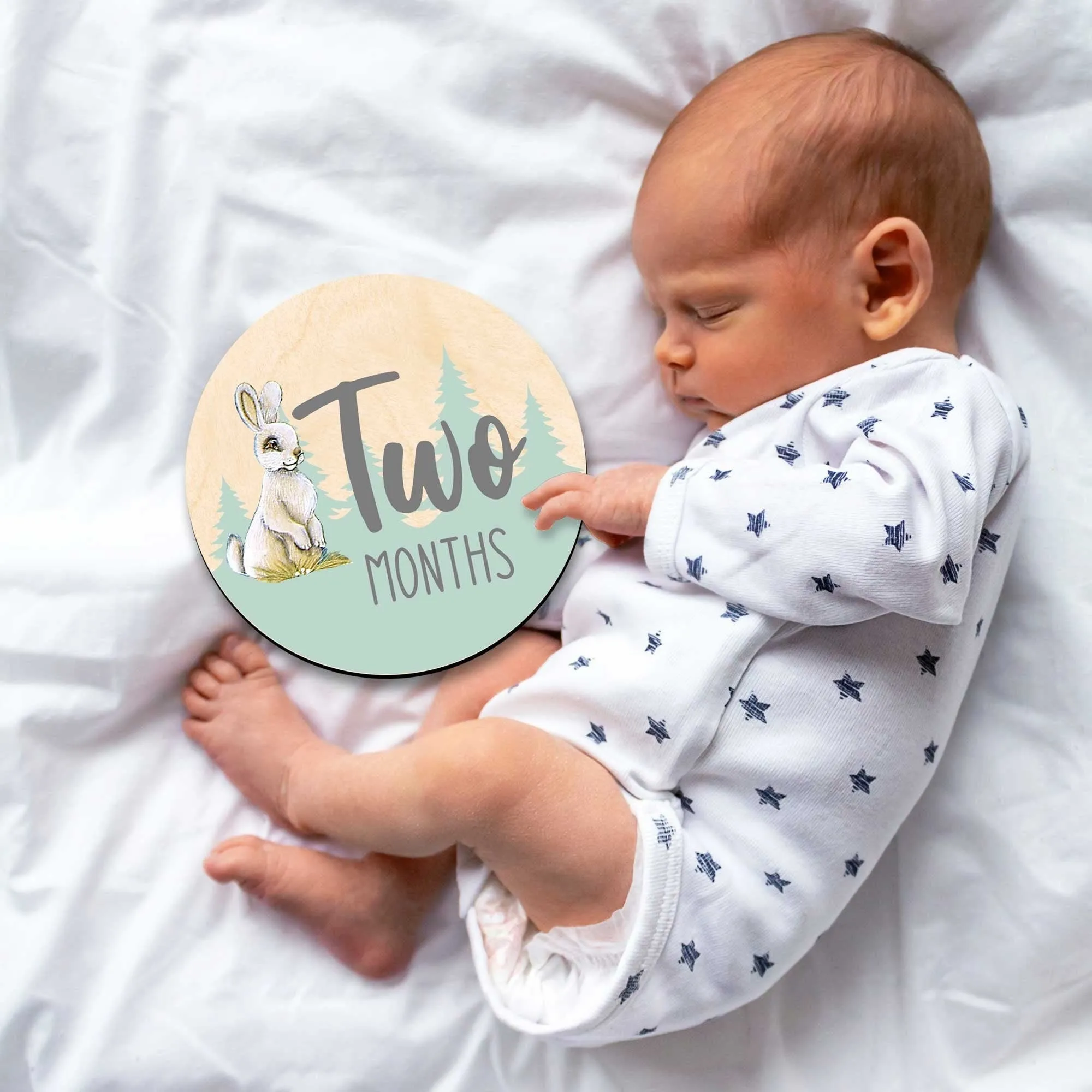 Baby Monthly Milestone Cards - Baby Photo Prop - Wooden Milestone Markers - First Year Photo Props - Gift For New Parents 961043-S12