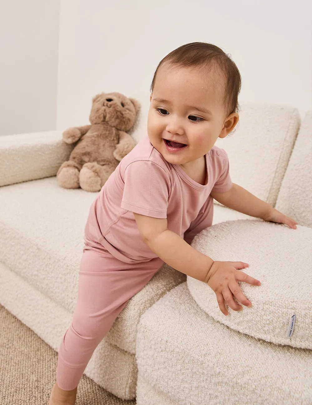 Baby Short Sleeve T-Shirt - Dusty Pink