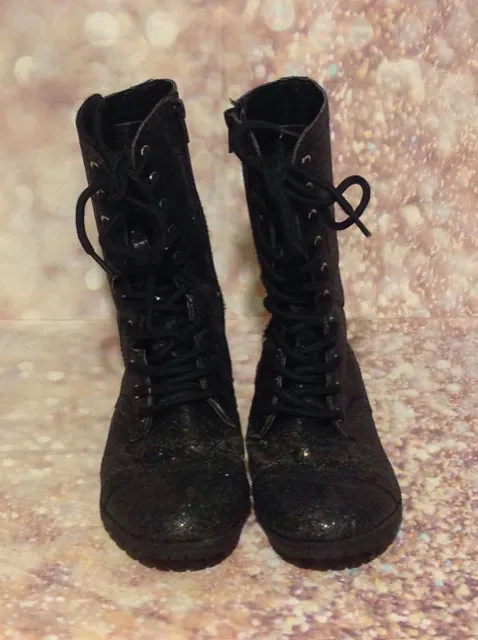 BALERA Black Sparkles Boots Size 5