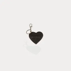 Bandolier Pebble Leather Heart Keychain - Black/Pink/Silver