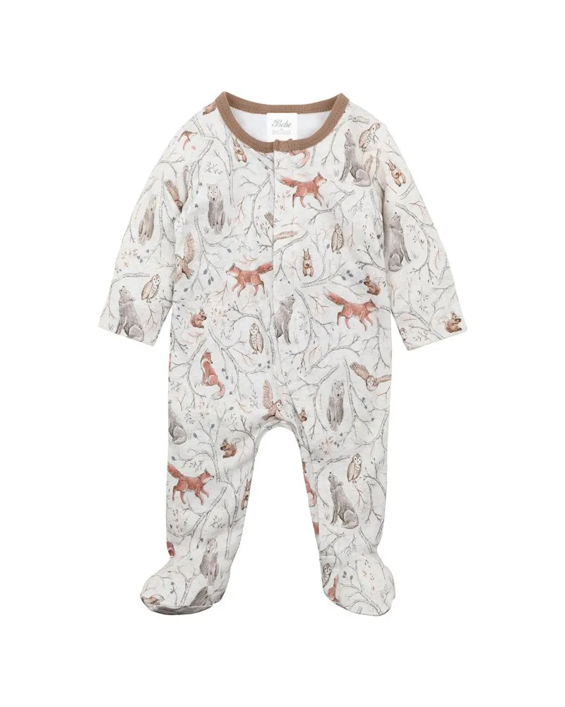 Bebe Eli Print LS Zip Onesie