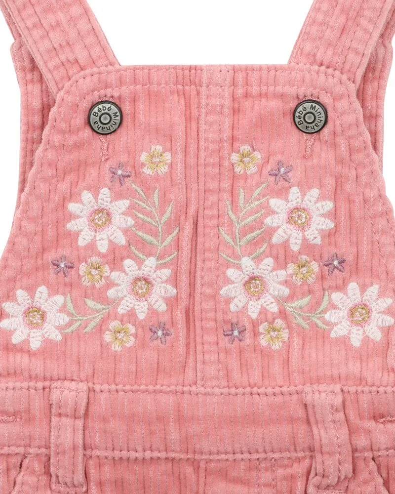 Bebe - Thea Embroidered Cord Overall Pink