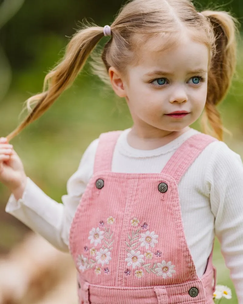 Bebe - Thea Embroidered Cord Overall Pink