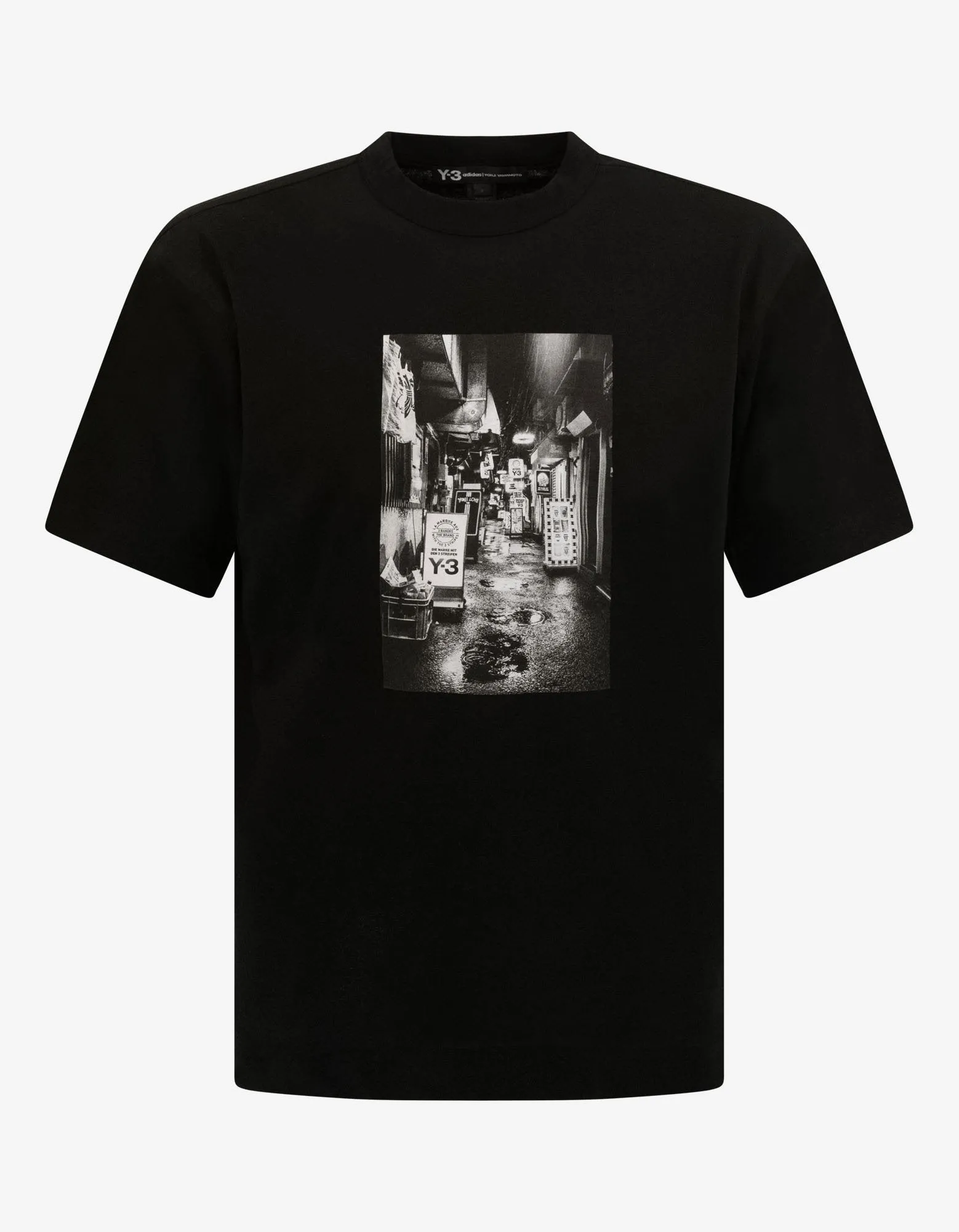 Black Alleyway Graphic Print T-Shirt