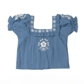 Blossom Embroidered Peasant Top | Bluejay