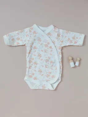 Bodysuit, Apricot Floral, Premium 100% Organic Cotton