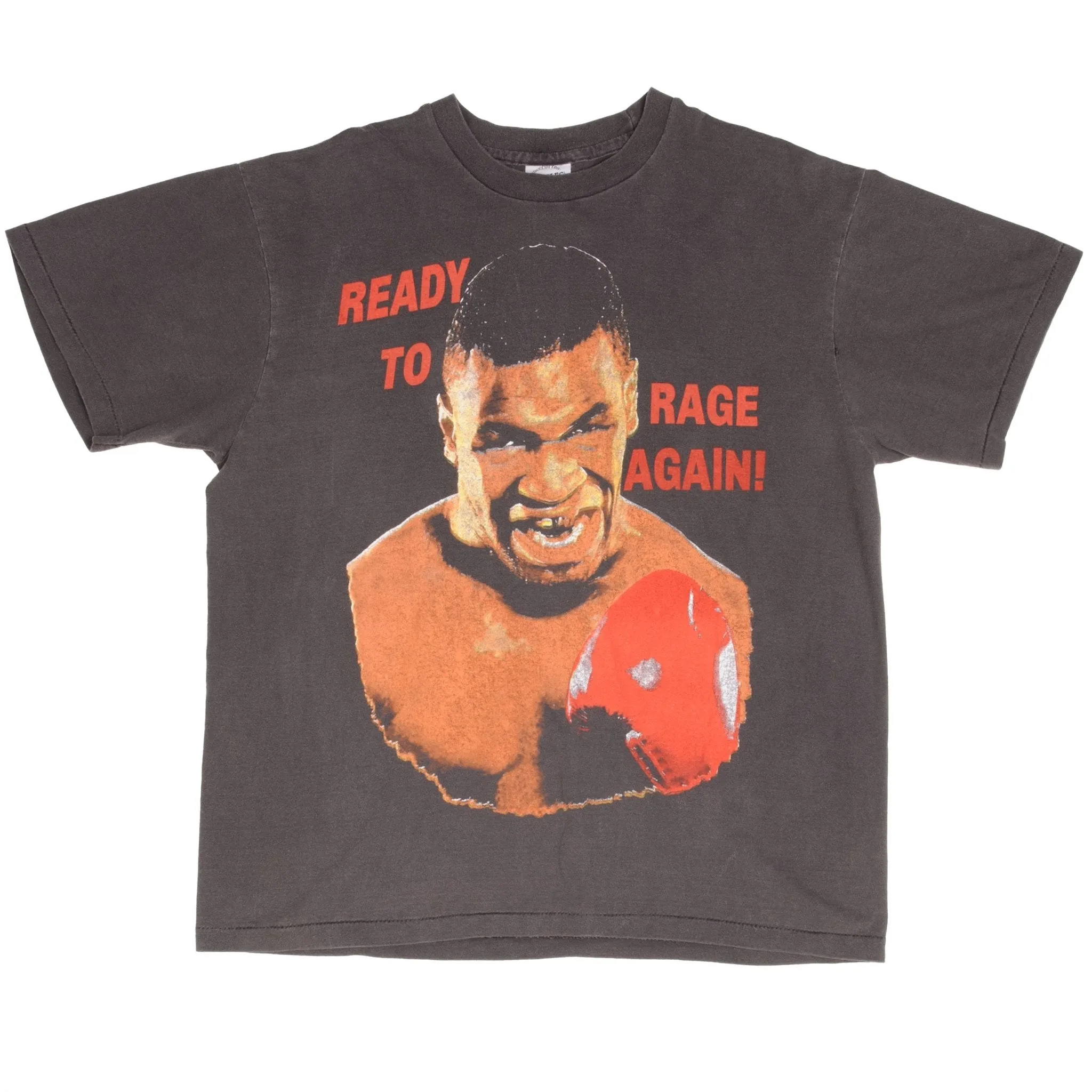 BOOTLEG BOXING TEE SHIRT MIKE TYSON READY TO RAGE AGAIN SIZE XL SINGLE STITCH