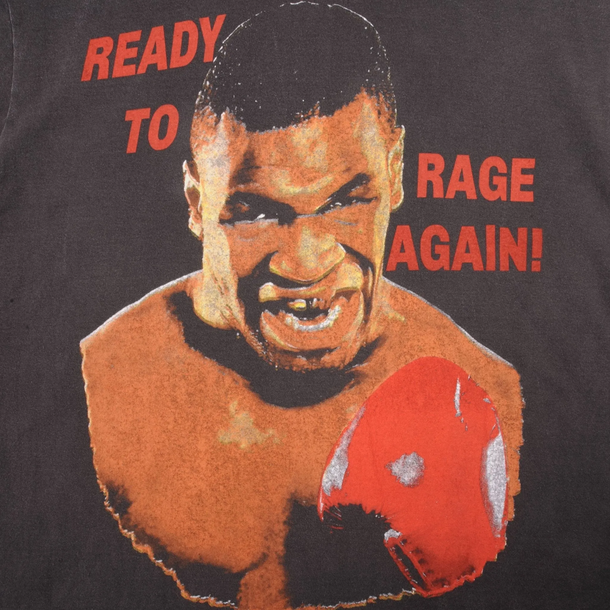 BOOTLEG BOXING TEE SHIRT MIKE TYSON READY TO RAGE AGAIN SIZE XL SINGLE STITCH