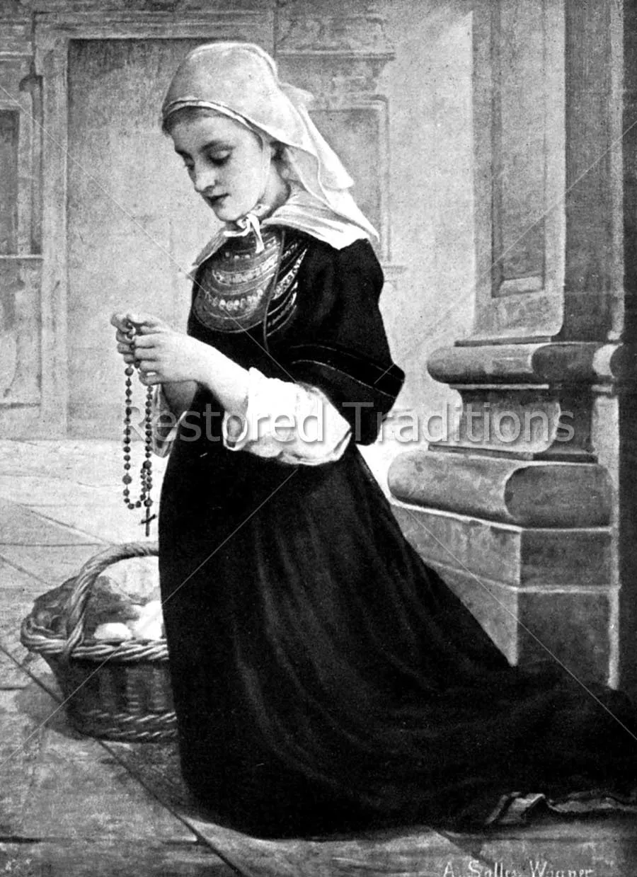 Breton Girl Praying Rosary – Wagner