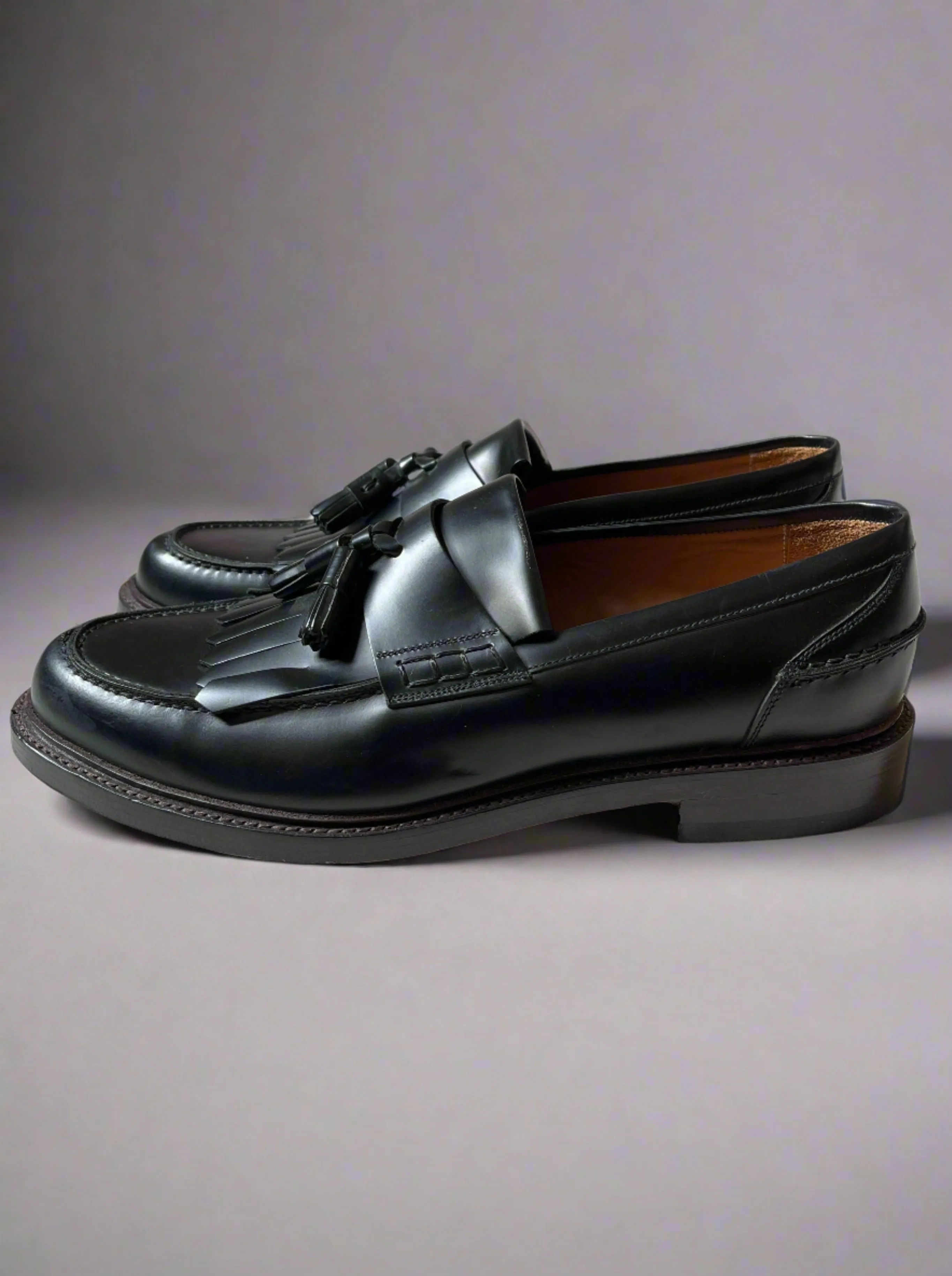 Bright Shoemakers, Fringe Loafer, All Black