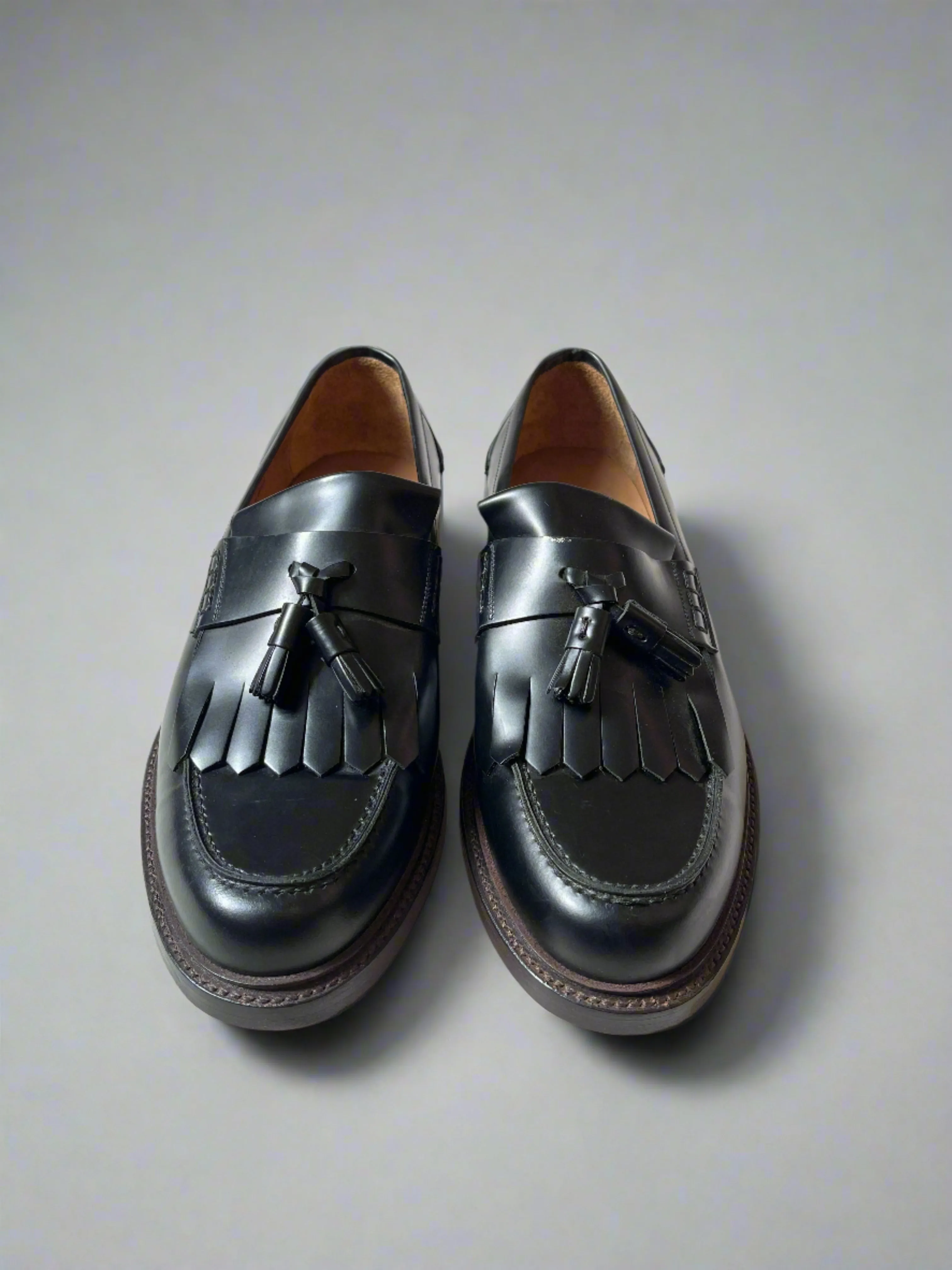 Bright Shoemakers, Fringe Loafer, All Black