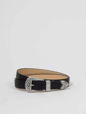 Bright Shoemakers, Minimalist Western Belt, Black