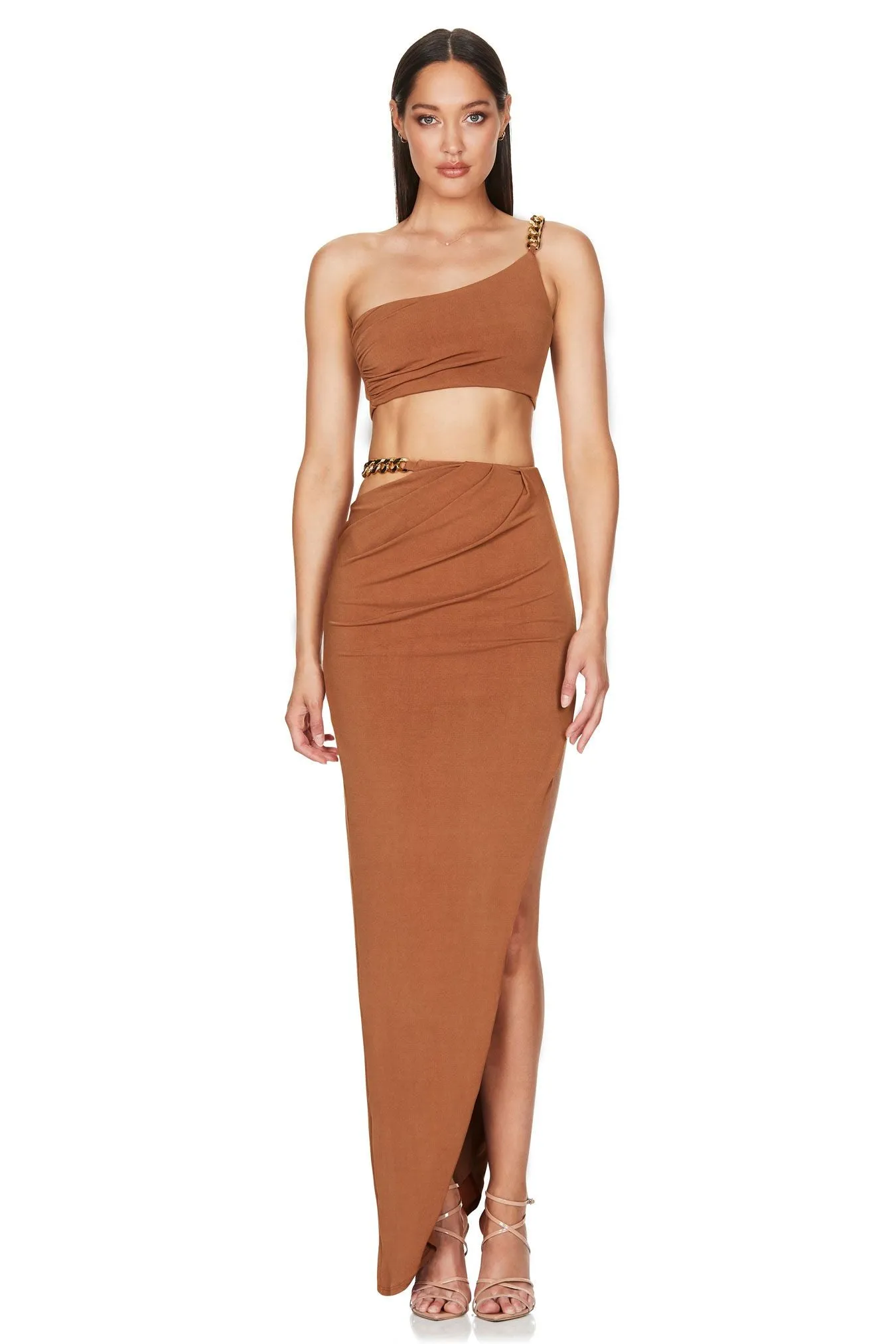 BUY IT NOOKIE Alyssa Chain Crop & Skirt (Tan)