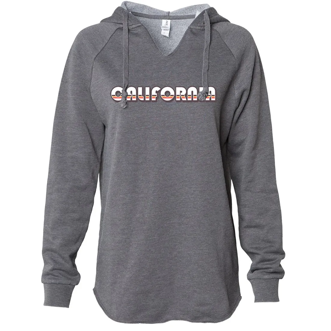 California 70's White Stripes Women's Soft Hooded Pullover