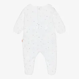 Carrément Beau Baby Girls Stars Velour Babygrow