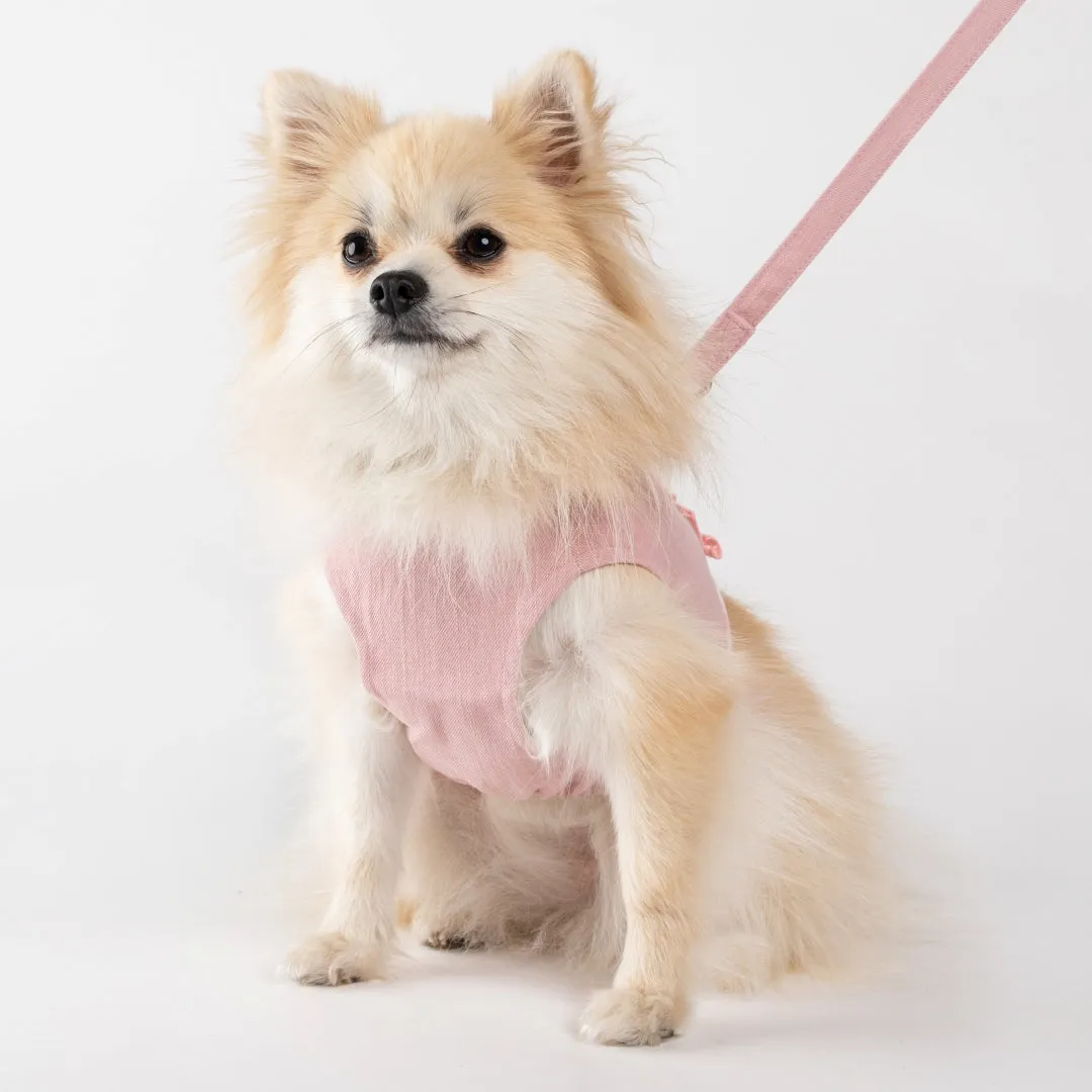 Check Pattern Ruffle Harnesses with Leash - Pink