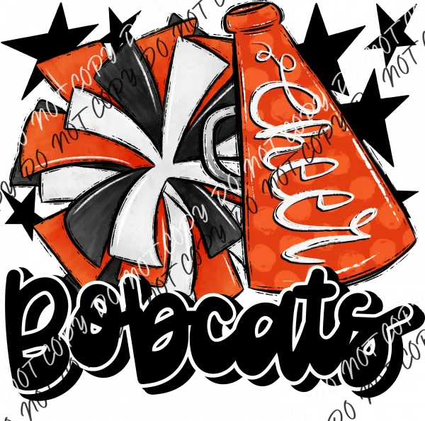 Cheer Mascot Bobcats DTF Transfer (See Color Options)