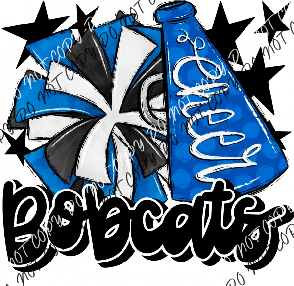 Cheer Mascot Bobcats DTF Transfer (See Color Options)