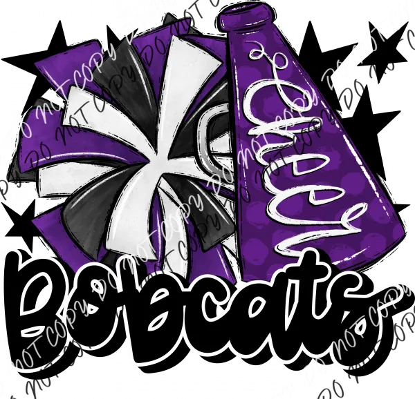 Cheer Mascot Bobcats DTF Transfer (See Color Options)