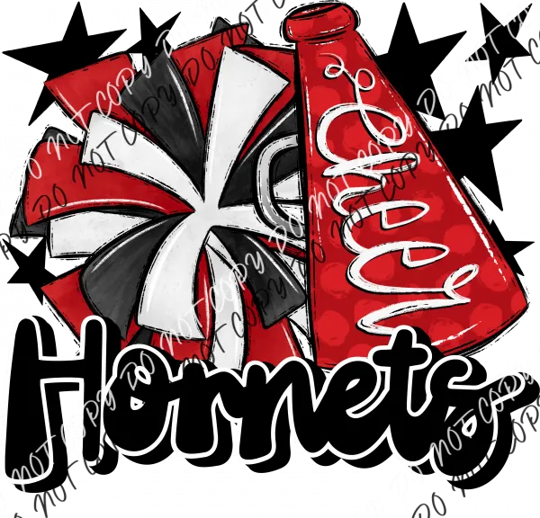 Cheer Mascot Hornets DTF Transfer (See Color Options)