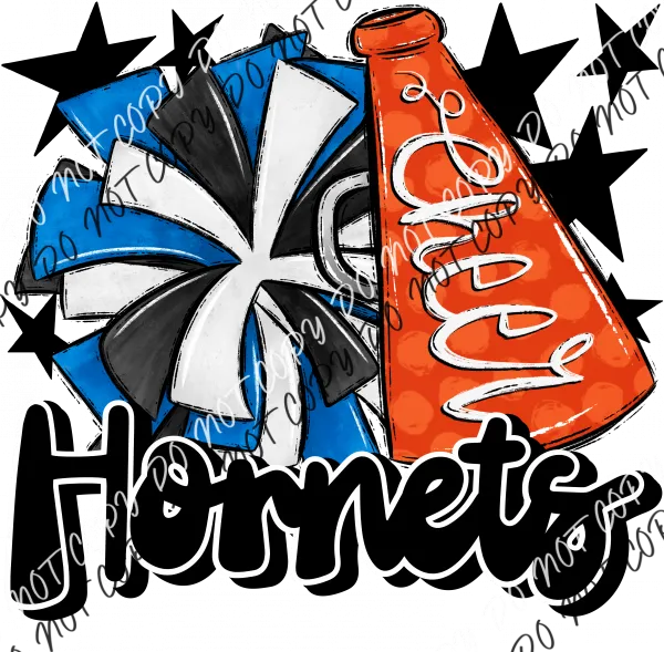 Cheer Mascot Hornets DTF Transfer (See Color Options)