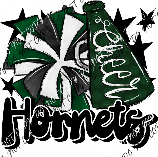 Cheer Mascot Hornets DTF Transfer (See Color Options)