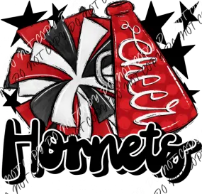 Cheer Mascot Hornets DTF Transfer (See Color Options)