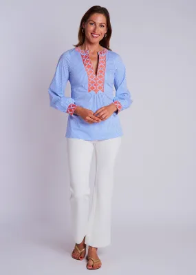 Clementine Blouse - Blue Stripe