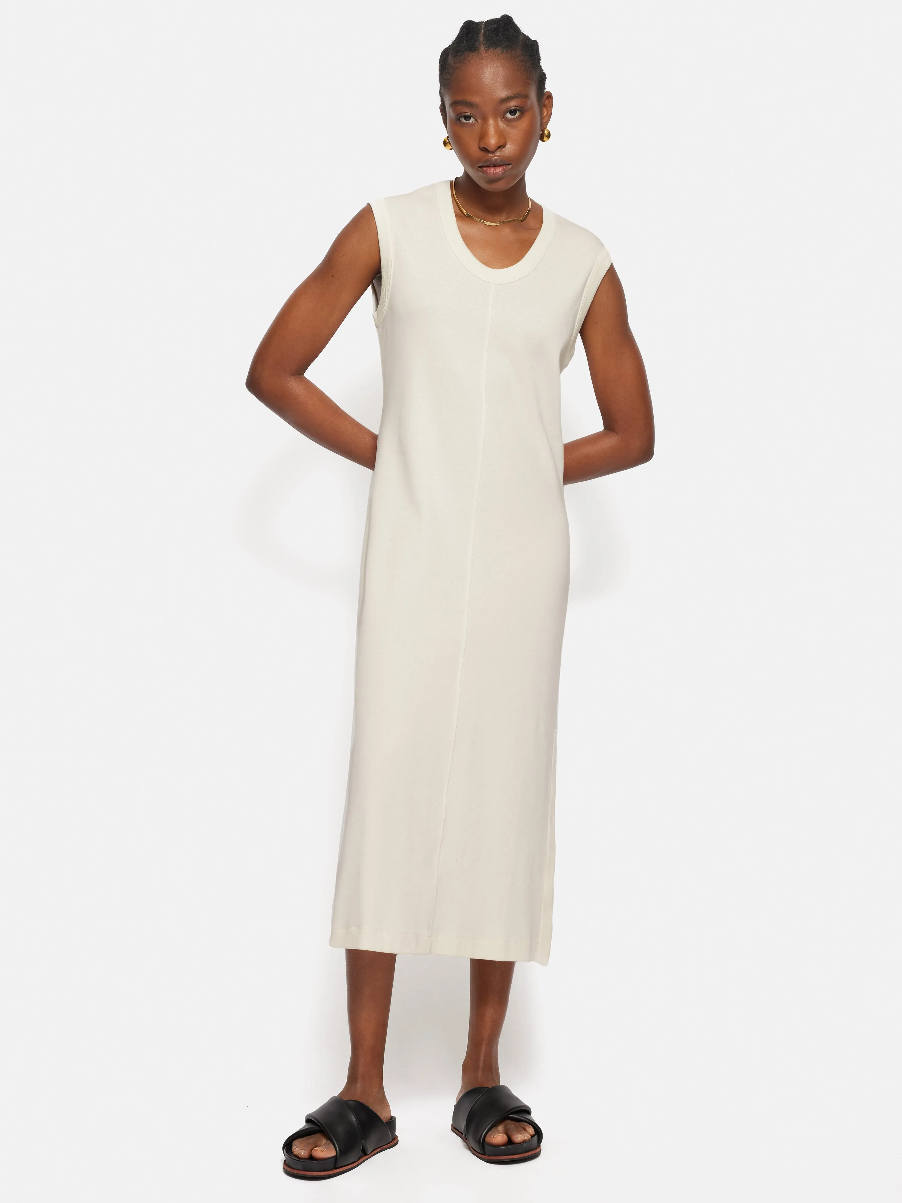 Column T Shirt Dress | Cream